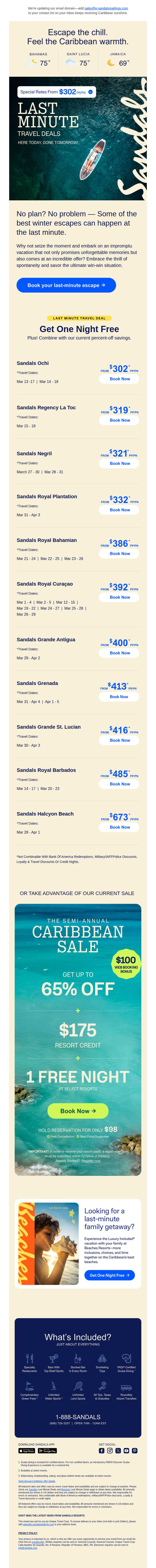 7. Sandals - UK: Go now! Last‑minute winter escape deals going fast