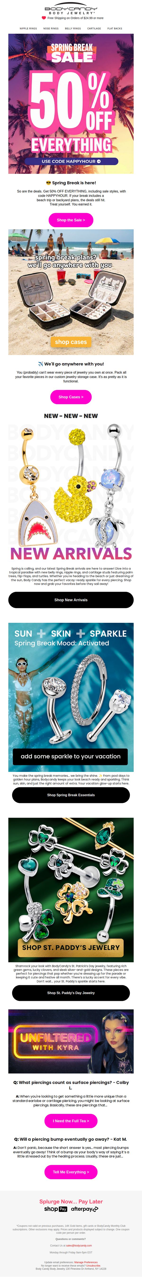 6. 50% Off Everything for Your Spring Break!