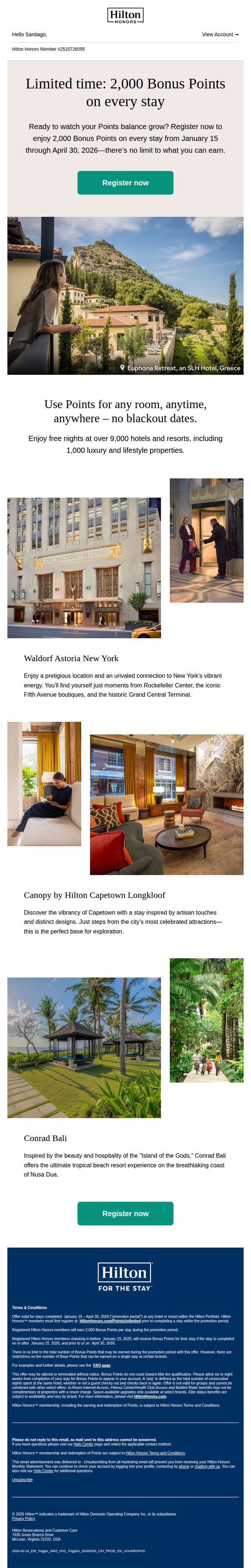 9. Tapestry Collection by Hilton Hotels: Bonus Points, right this way