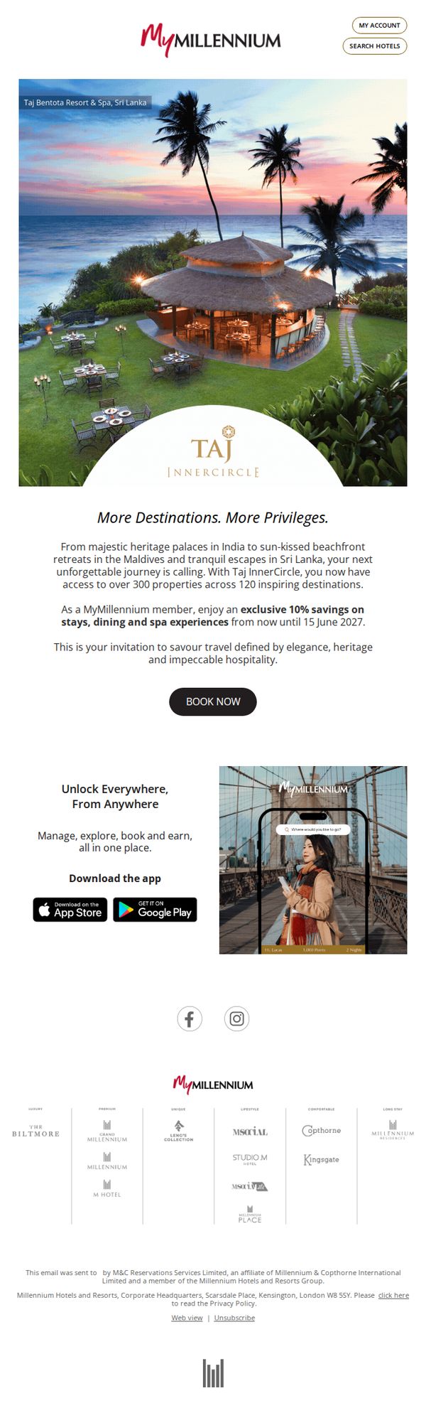 10. Millennium: From Palaces to Paradise, Your Taj Journey Starts Here with MyMillennium