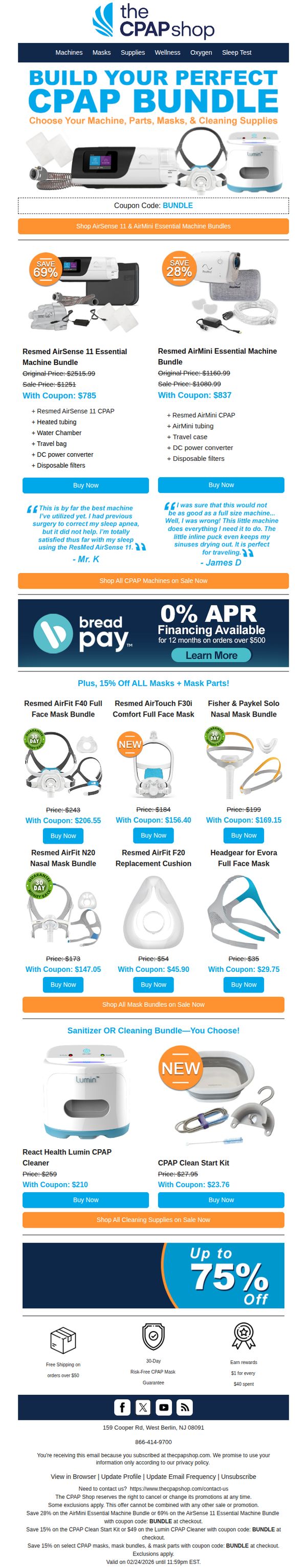 9. The CPAP Shop: Build Your Perfect CPAP Bundle! ✨ CPAP + Supplies + Mask + Cleaner (As Low As $500!)