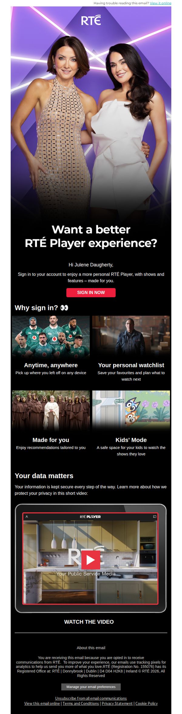 6. RTÉ Player just got personal 👀