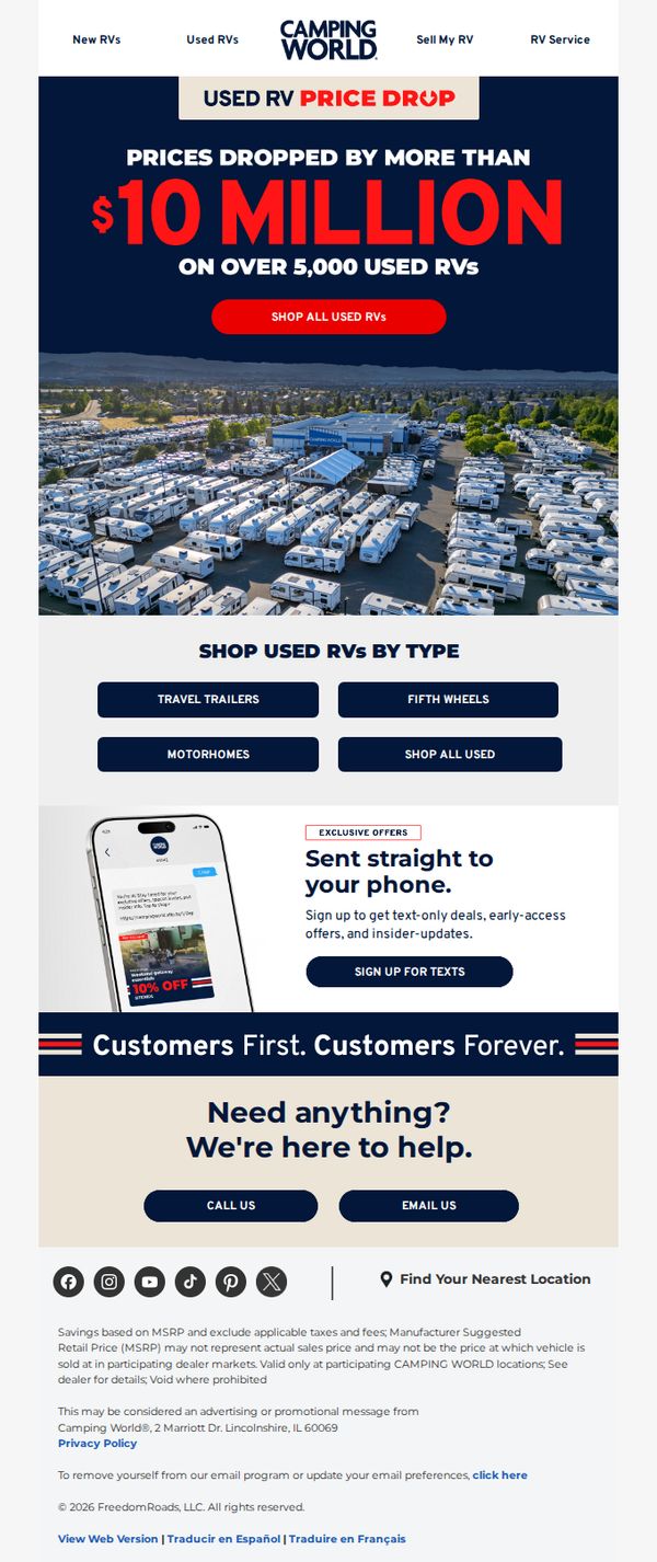 6. $10,000,000 in markdowns: Used RVs must go.