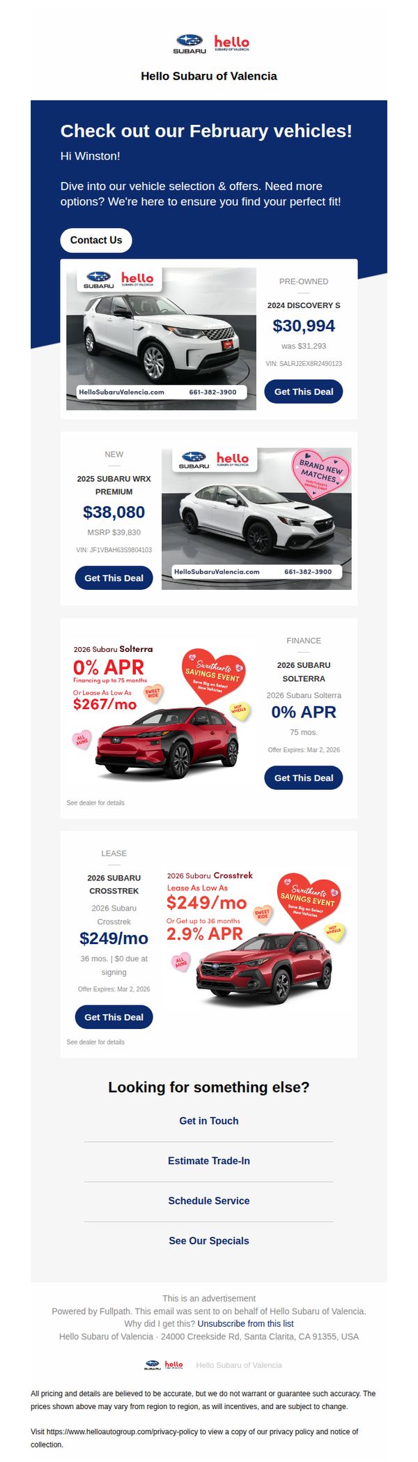 Hello Subaru of Valencia 