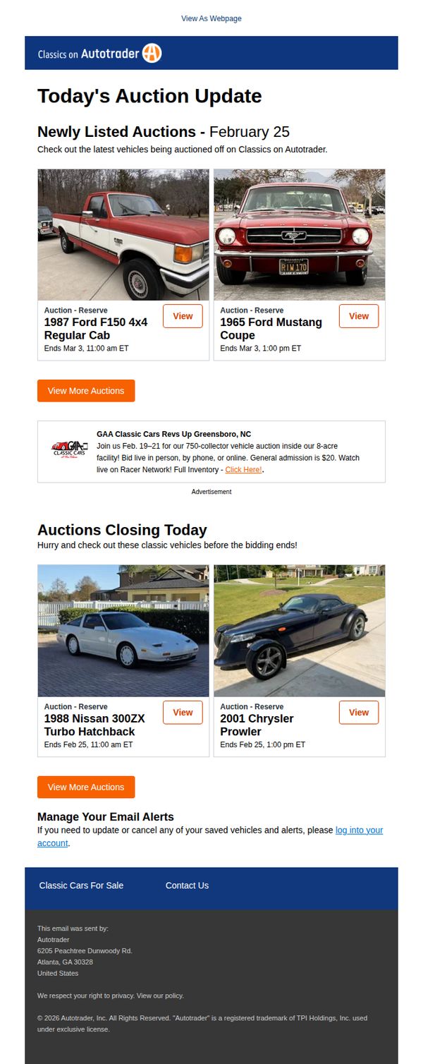 9. Classics on Autotrader - Daily Auctions