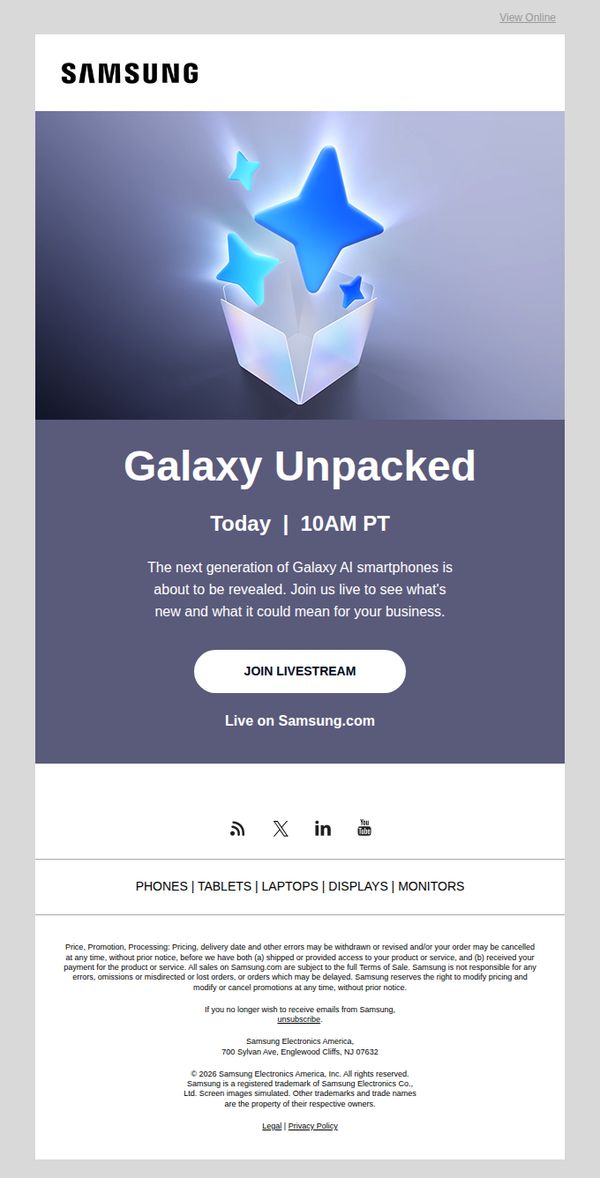 10. Samsung VXT: Tune in today for Galaxy Unpacked