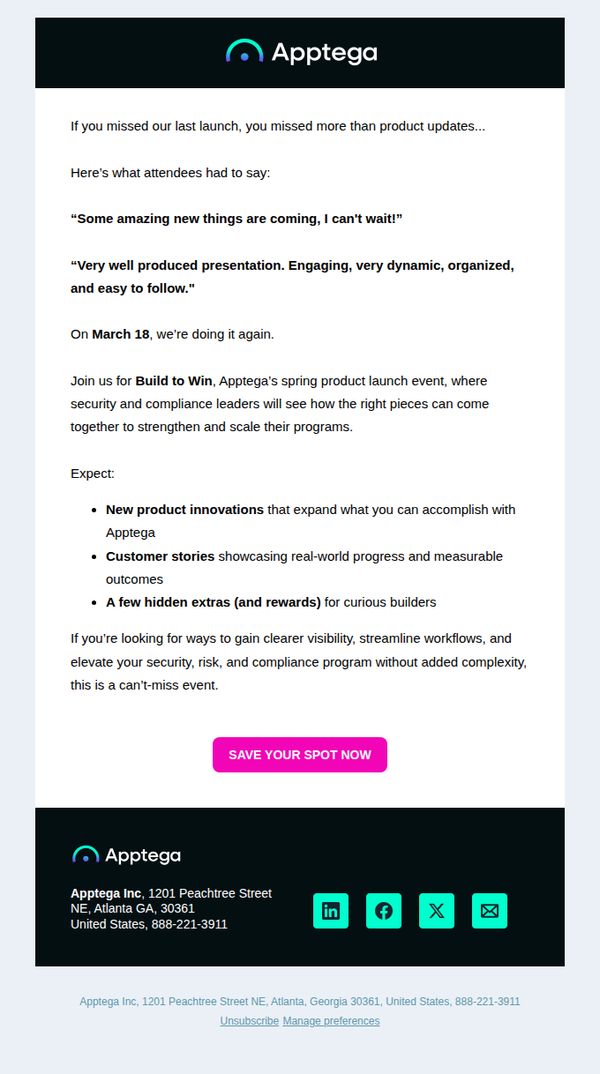 6. Apptega: The next Apptega launch is almost here