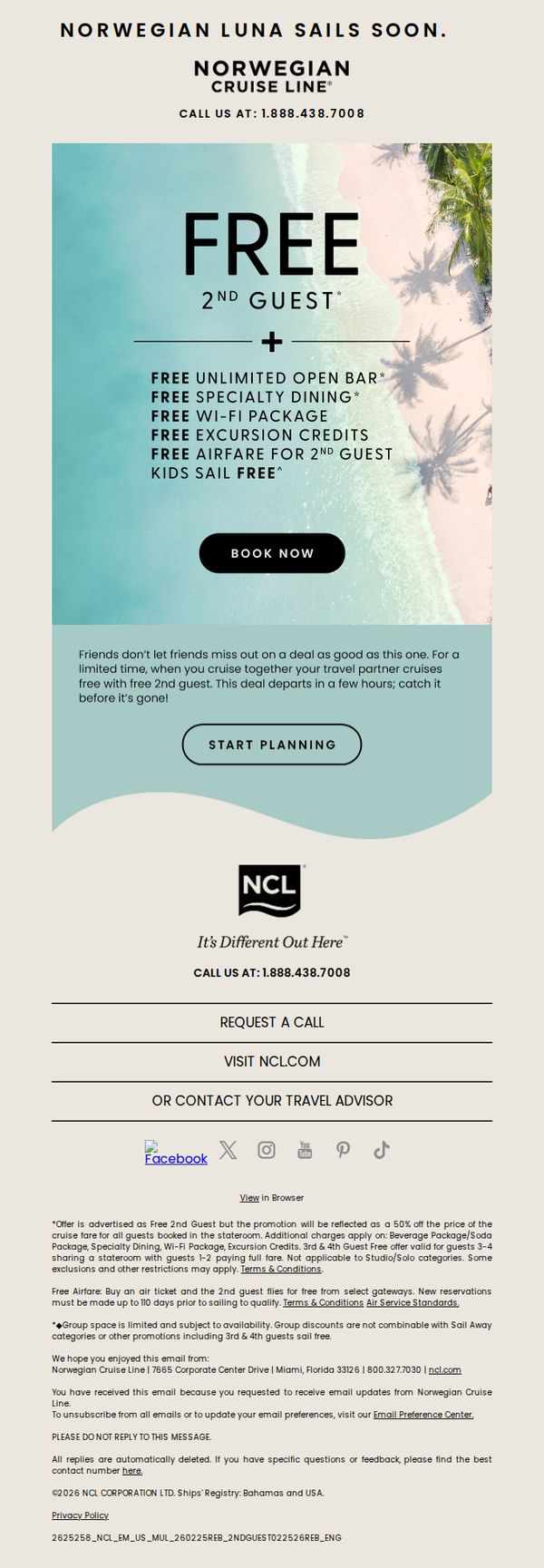 7. Norwegian Cruise Line (NCL): Don't miss it!