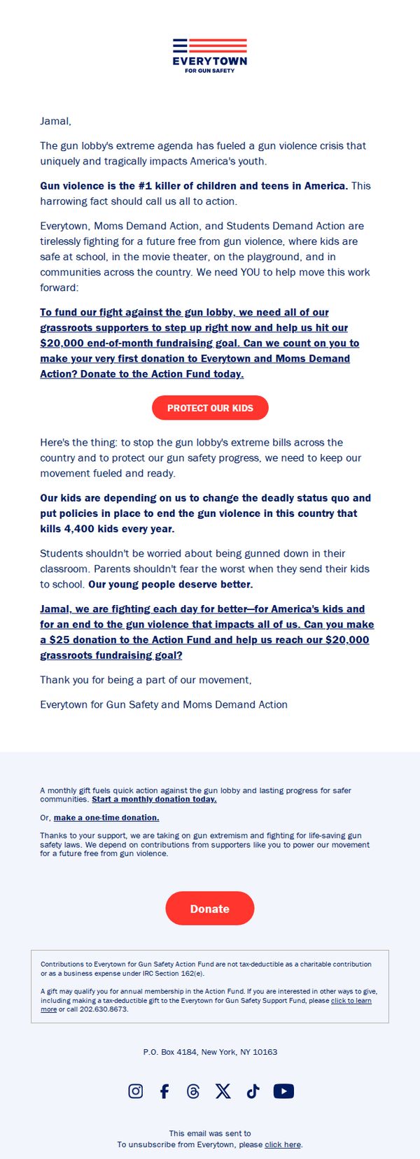8. We need your help to end gun violence against kids