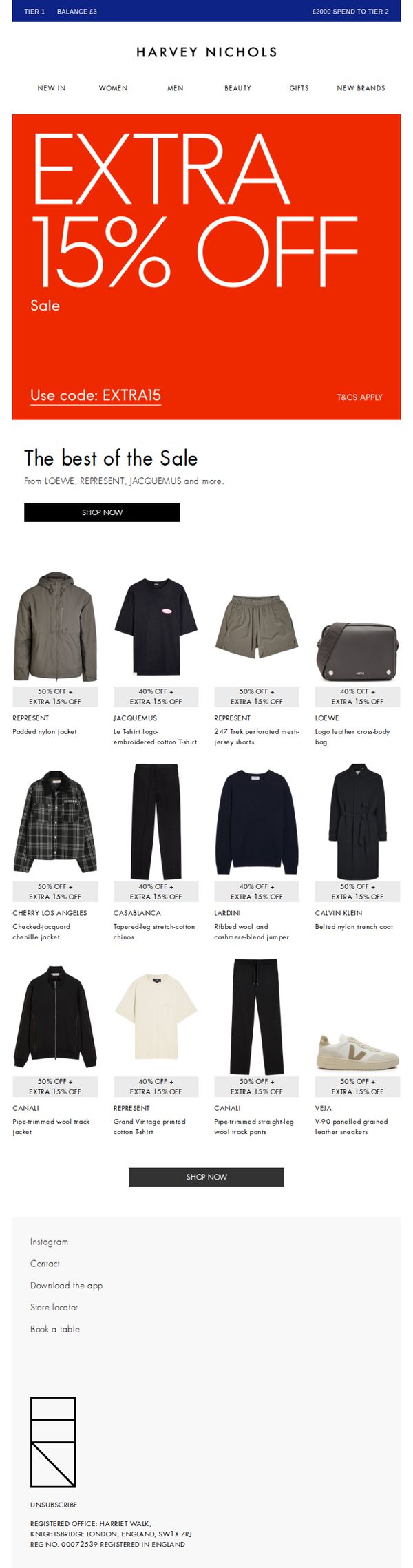 6. Harvey Nichols: Sale: enjoy an extra 15% off