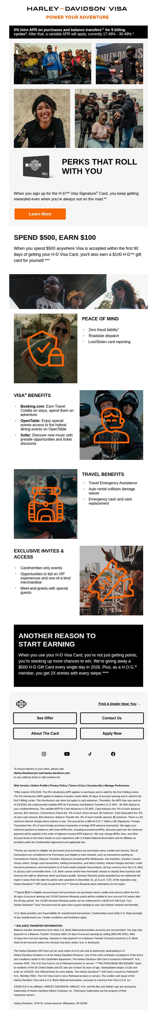 9. Get more with an H-D™ Visa® Card