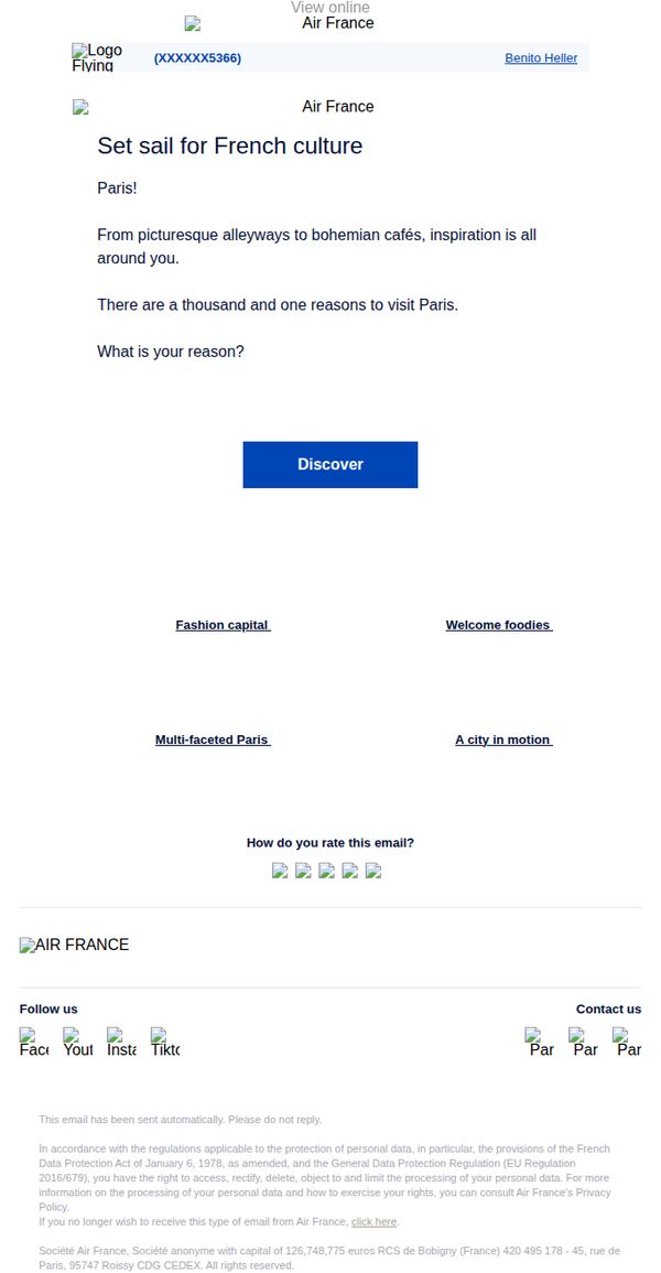 6. Flying Blue - FR: Your next destination is Paris!