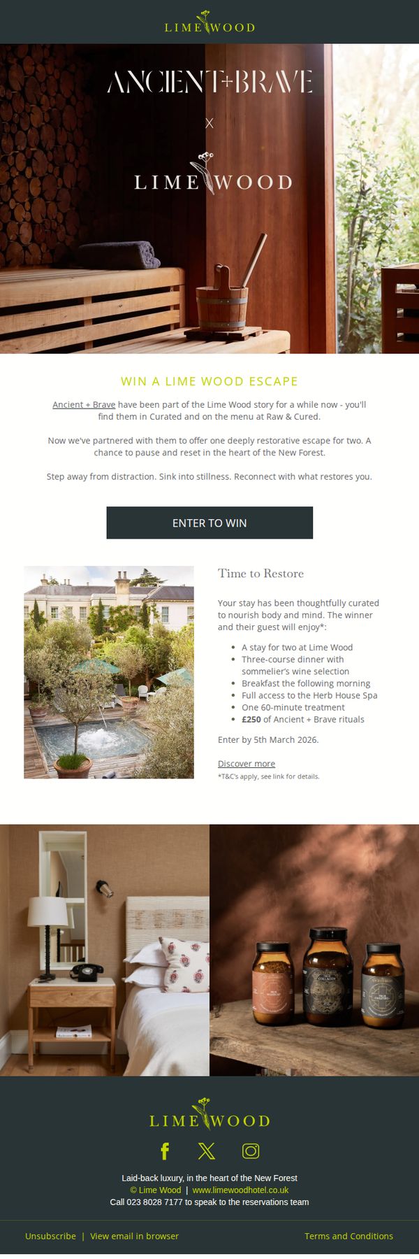 8. Lime Wood Hotel : Win a Lime Wood Escape