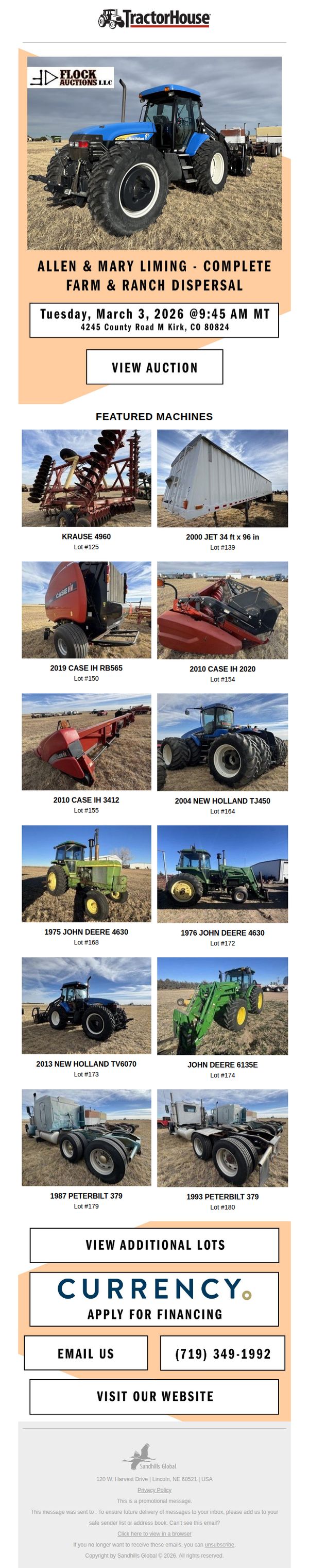 7. Upcoming Complete Farm & Ranch Dispersal