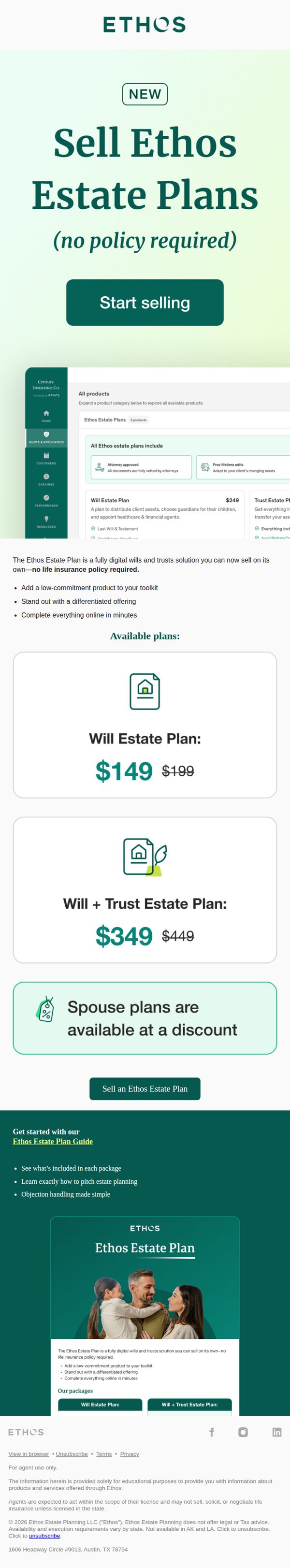 7. Sell Ethos Estate Plans—no policy required