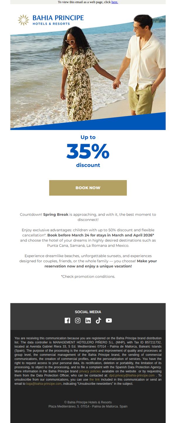8. Bahia Principe: 📢⏱️Countdown! Spring Break with special prices
