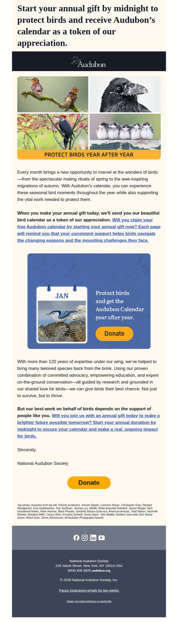 8. Make every day count with an Audubon calendar