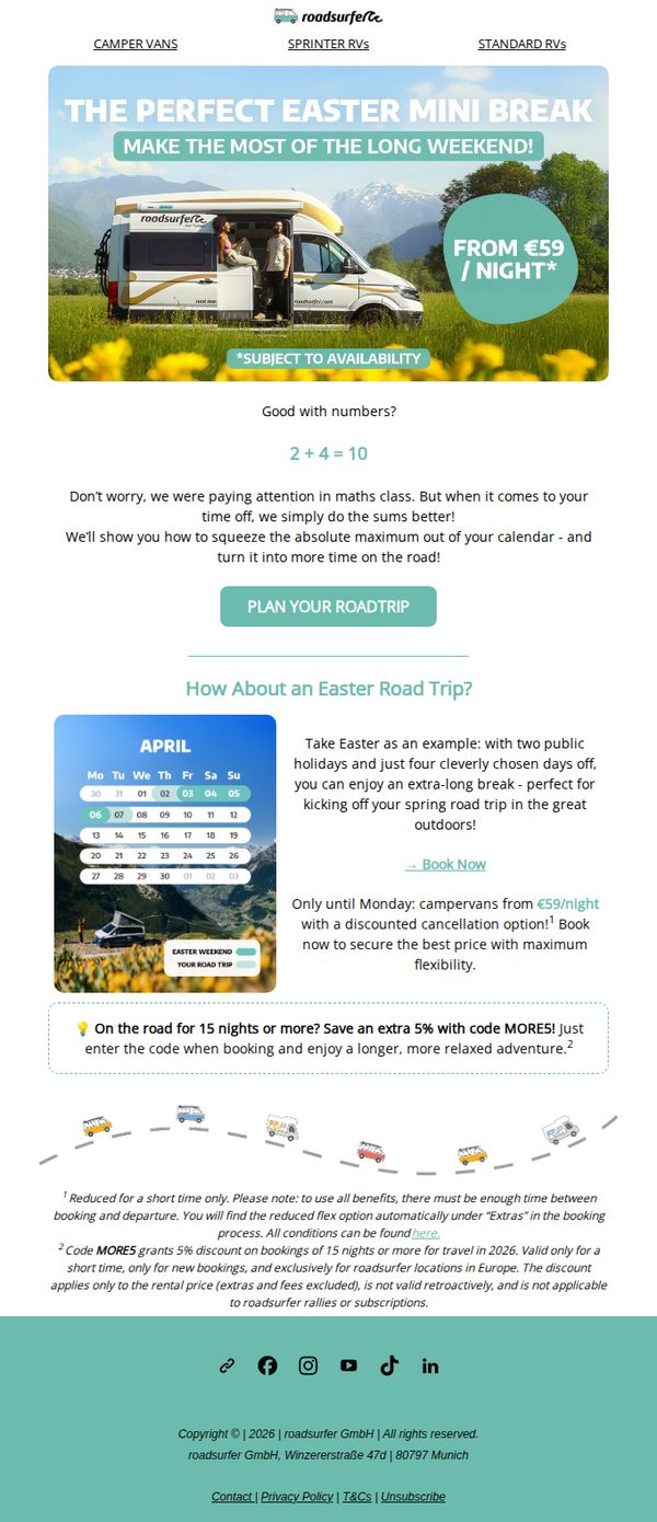 8. roadsurfer - UK: 💡 Make the Most of your Annual Leave