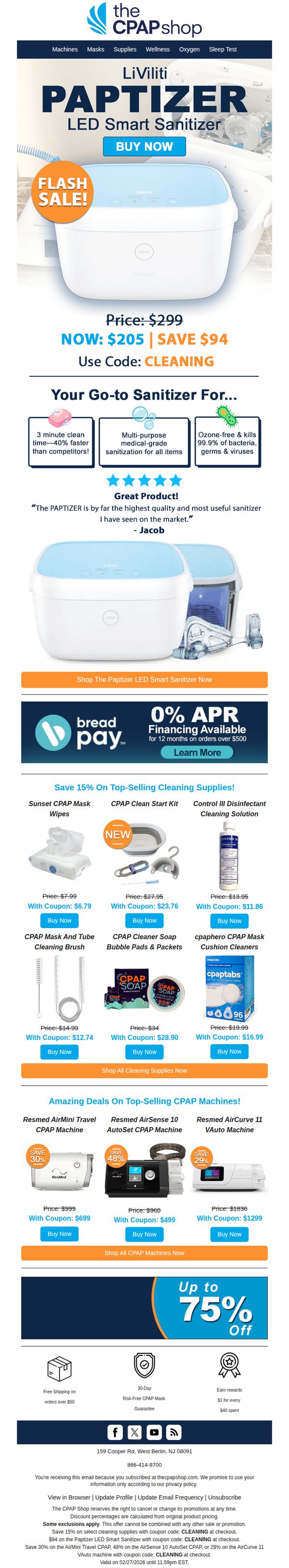 7. Flash Sale! ⚡ Ozone-Free Paptizer CPAP Sanitizer ONLY $205 ⚡
