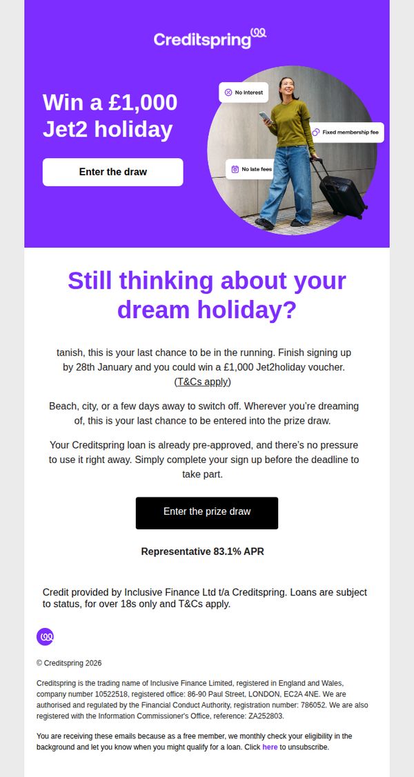 10. Creditspring: Offer ends tomorrow