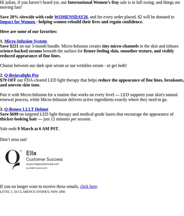 6. Qure: Your International Women's Day gift is here