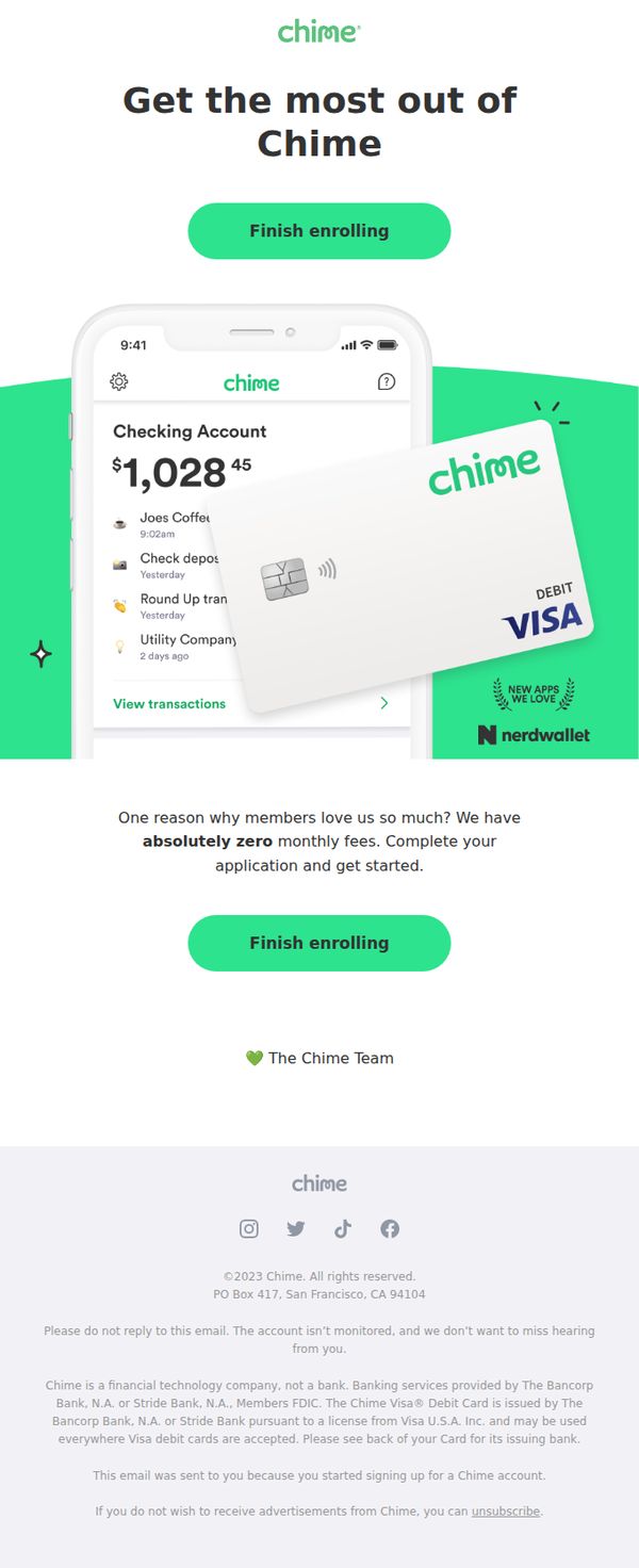 8. Chime: An account and debit card made for the 21st century.