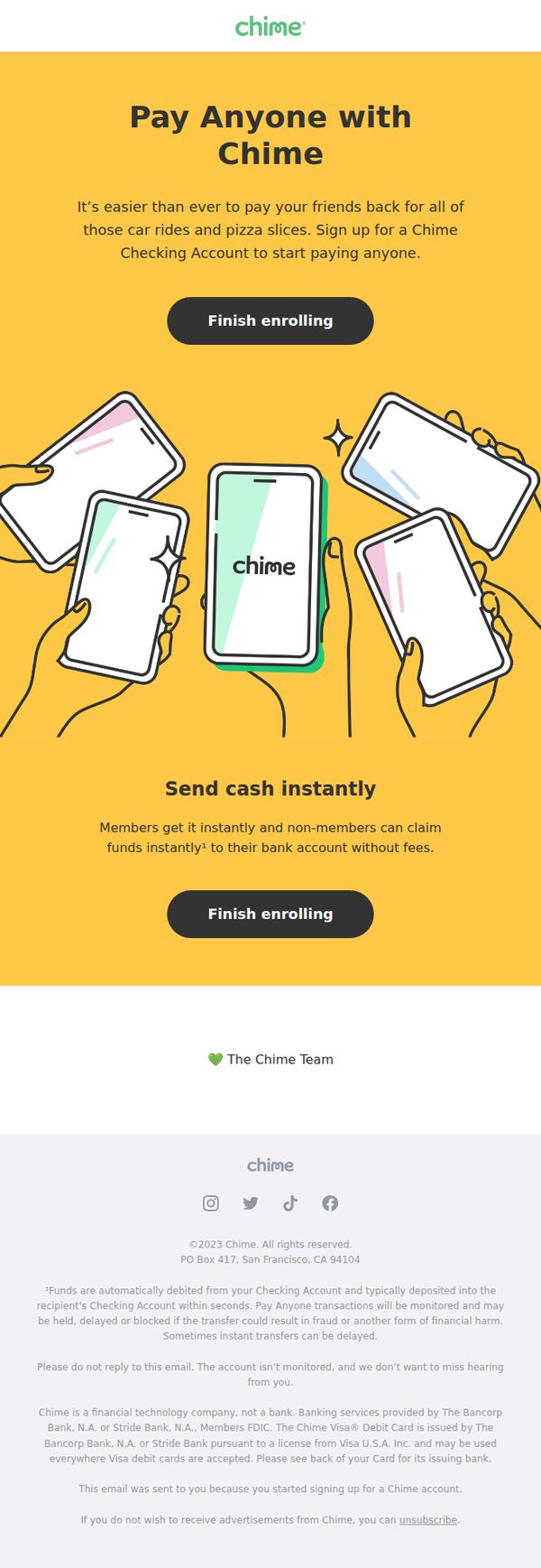 10. Send your friends a few bucks with Chime 👍