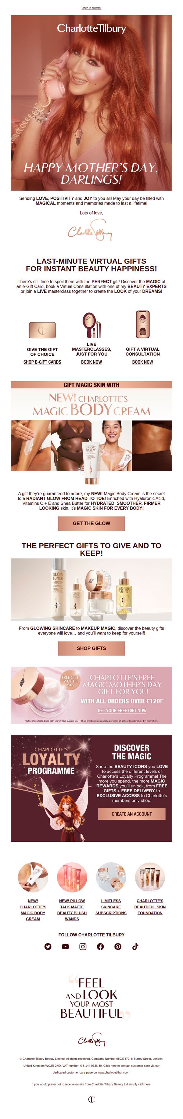 7. Charlotte Tilbury - UK: Happy Mother's Day, Darling🤍💐