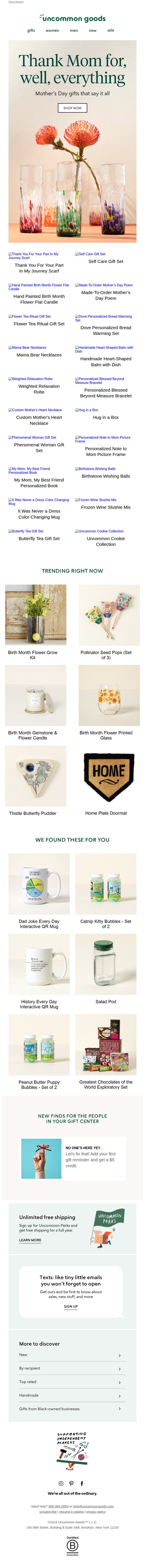 10. uncommon goods: Thank Mom for, well, everything
