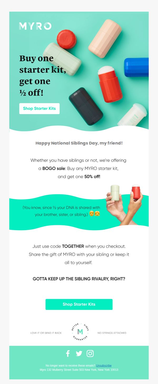6. Myro: Happy National Siblings Day!