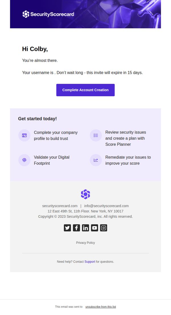 9. Welcome to SecurityScorecard!