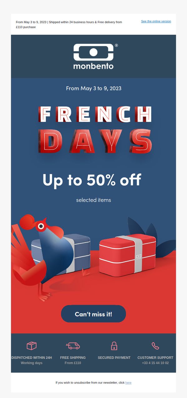 6. monbento - UK: FRENCH DAYS: Up to 50% off selected items
