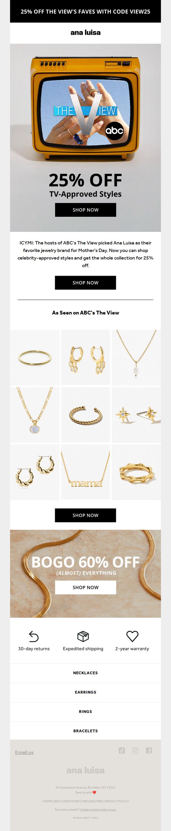 7. Ana Luisa: 25% off The View hosts' fave pieces