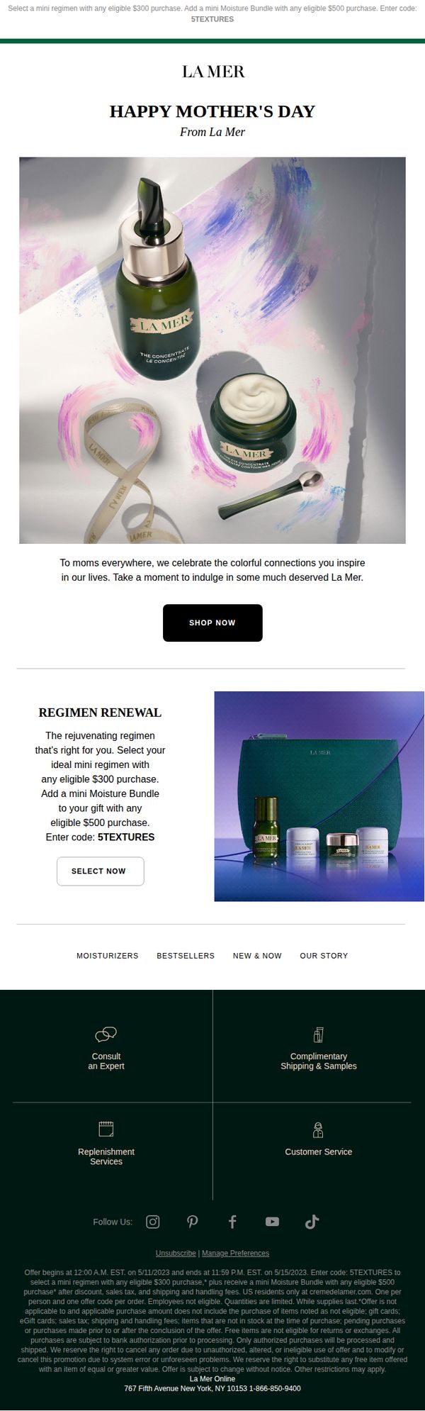 10. La Mer: To moms everywhere, we thank you