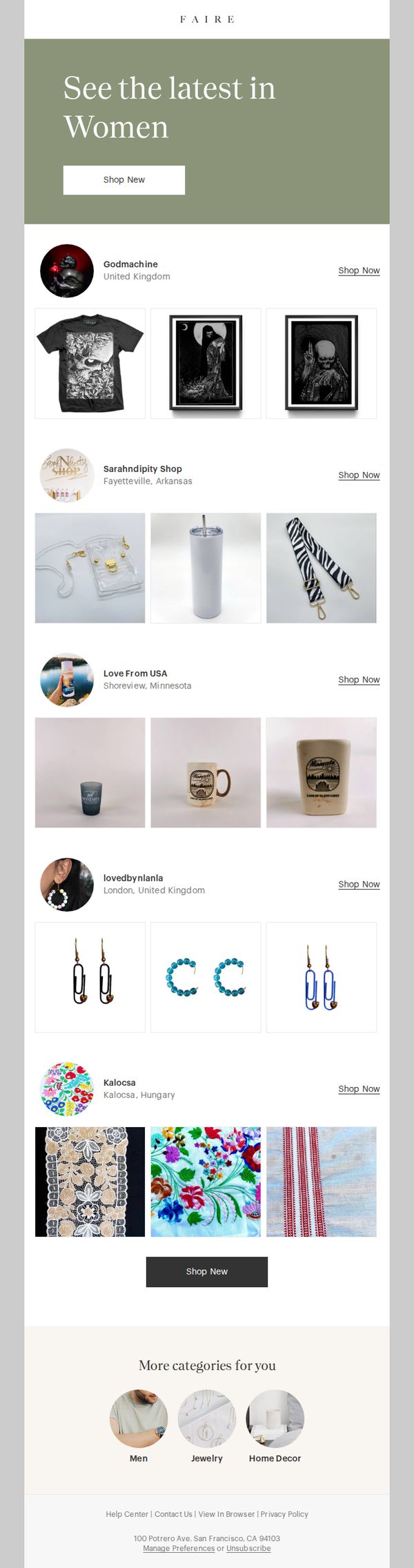 9. Faire.com: New arrivals in Women for May