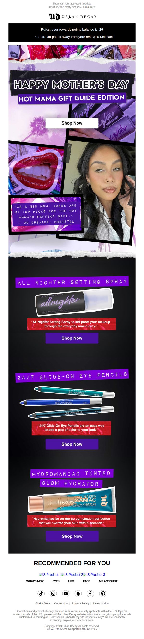 8. Urban Decay - US: Happy Mother's Day, UD FAM!
