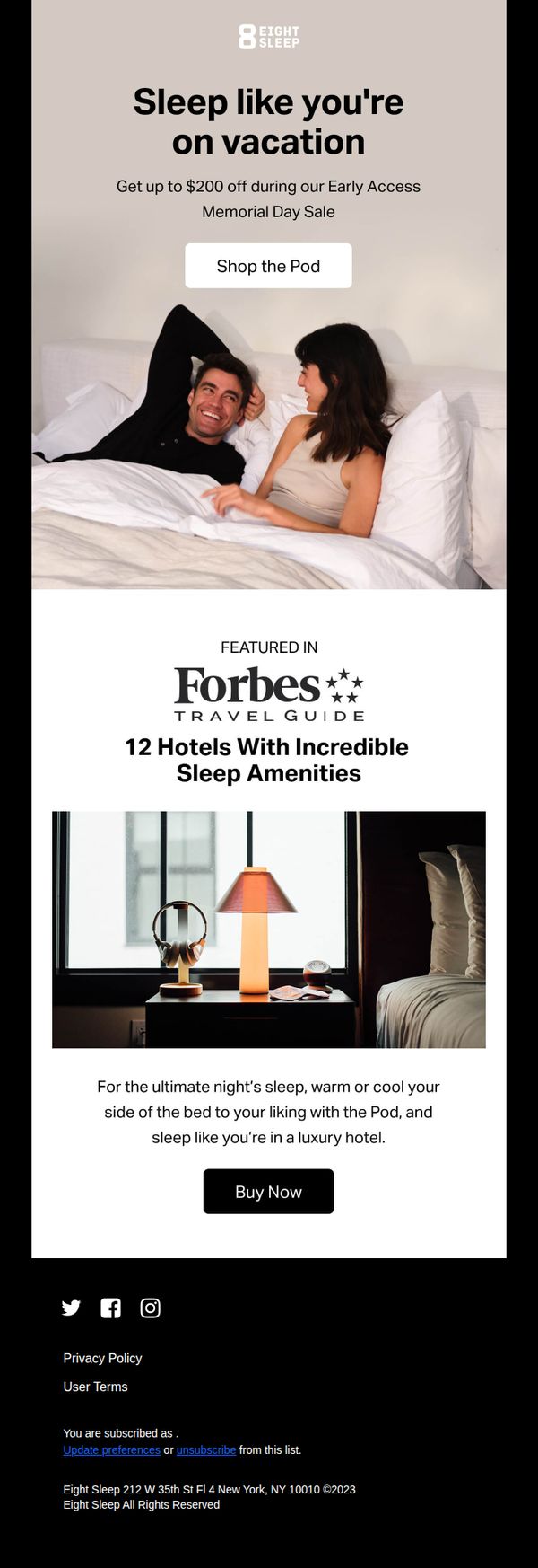 8. Sleep like you're on vacation