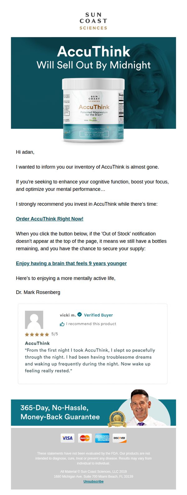 6. LAST CHANCE - AccuThink will sell out