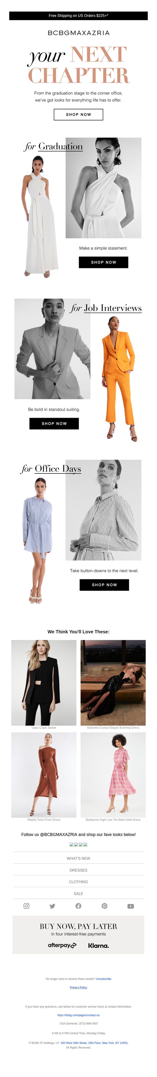 10. BCBG: Grads, dress for what's next