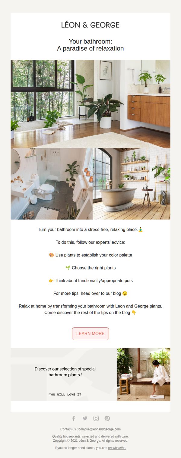 10. Léon & George: Deco Minute: How to create a lush bathroom ?