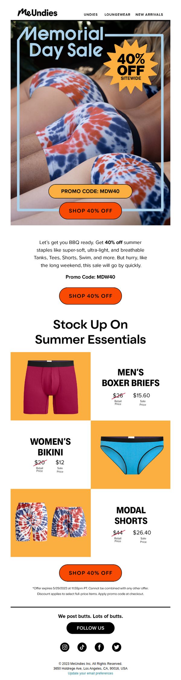 6. 40% Off Memorial Day Sale ☀️