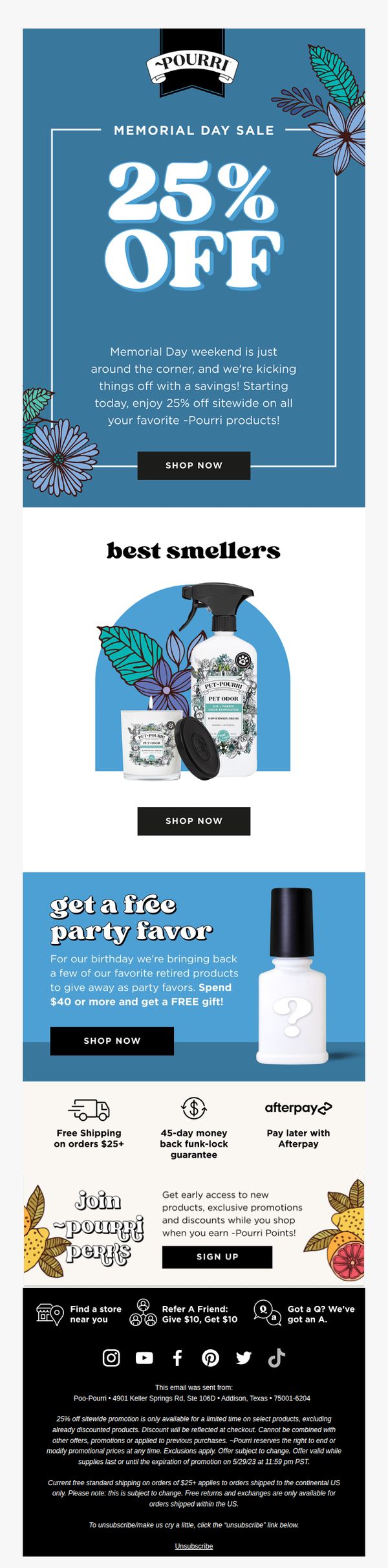 6. Poo-Pourri: 25% off SITEWIDE for Memorial Day 🇺🇸