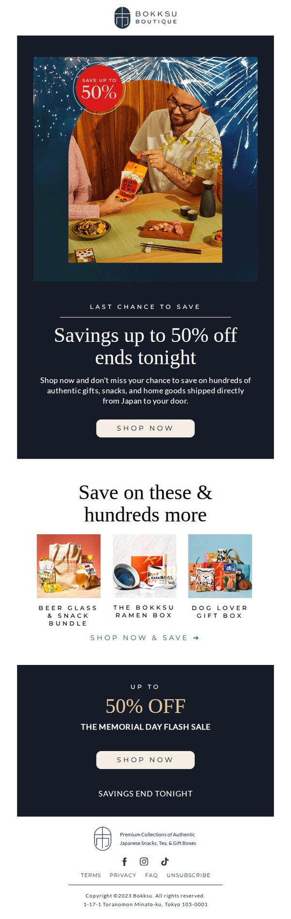 7. Bokksu: ⏰ Ends tonight: flash sale savings up to 50%