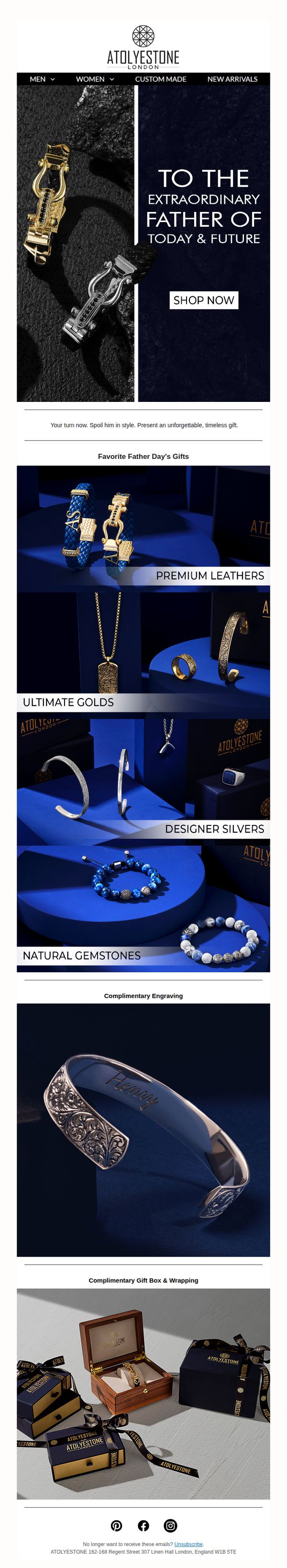 10. Atolyestone: Father's Day Gifts. Unique, bold, and impressive. Just like him