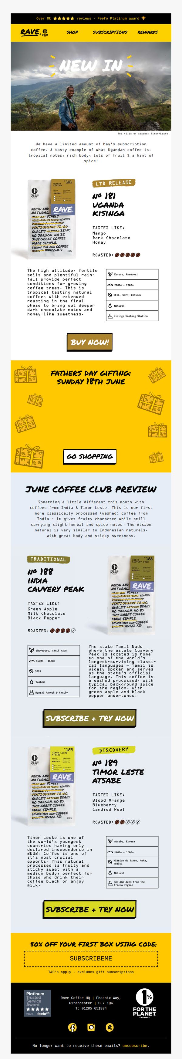 6. Rave Coffee: LTD Release No 181 Uganda Kisinga 🇺🇬 ☕️