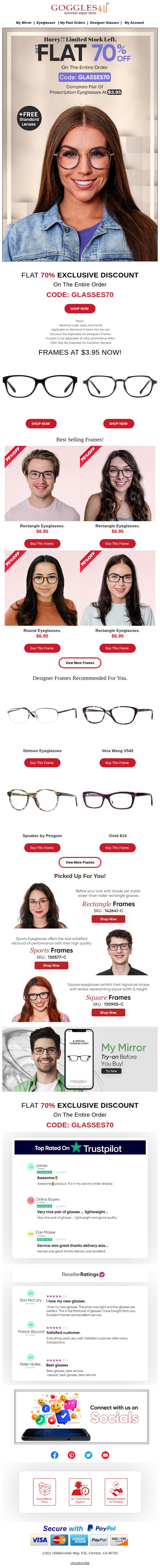 10. Goggles4u: Hey  , 📢 Still thinking about it? Ends Tonight.