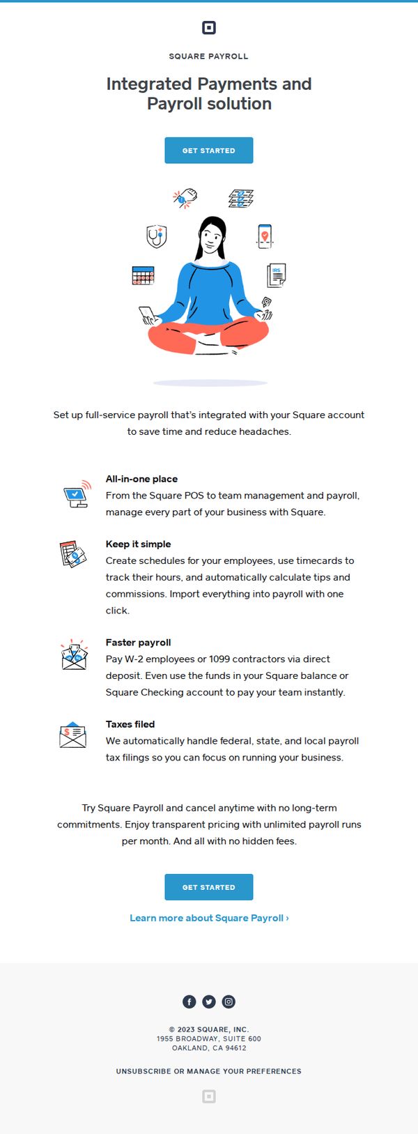 8. Simplified payroll by Square