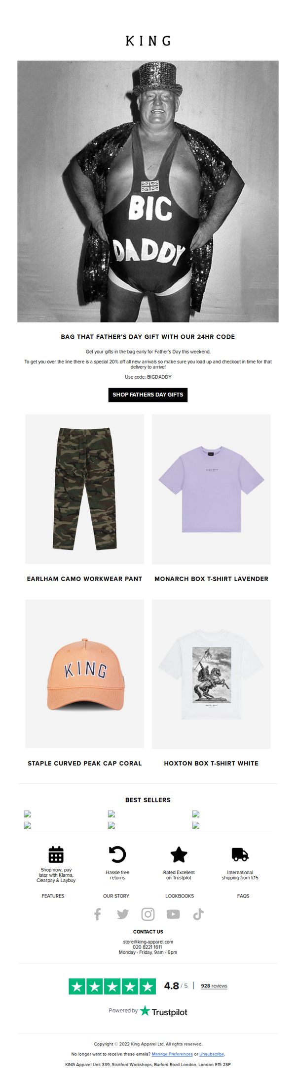 6. King Apparel: Bag That Early Fathers Day Gift With Our 24hr Code