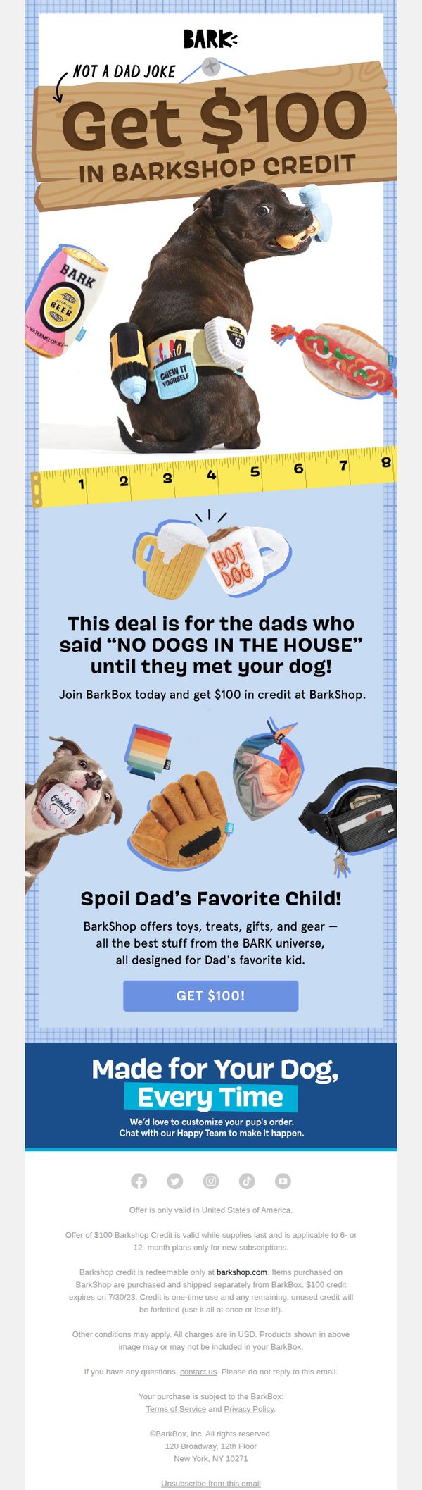 6. Bark Box: Not A Dad Joke: Get $100