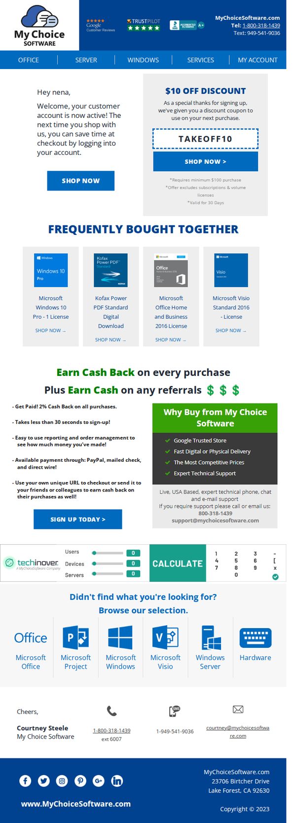 9. Customer account confirmation